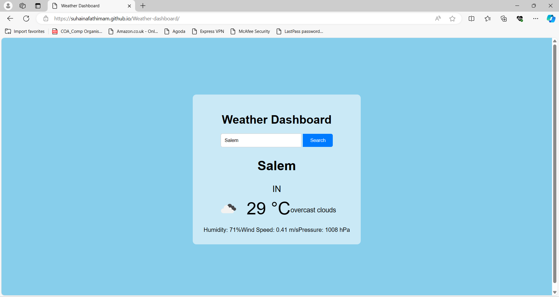 Weather Dashboard